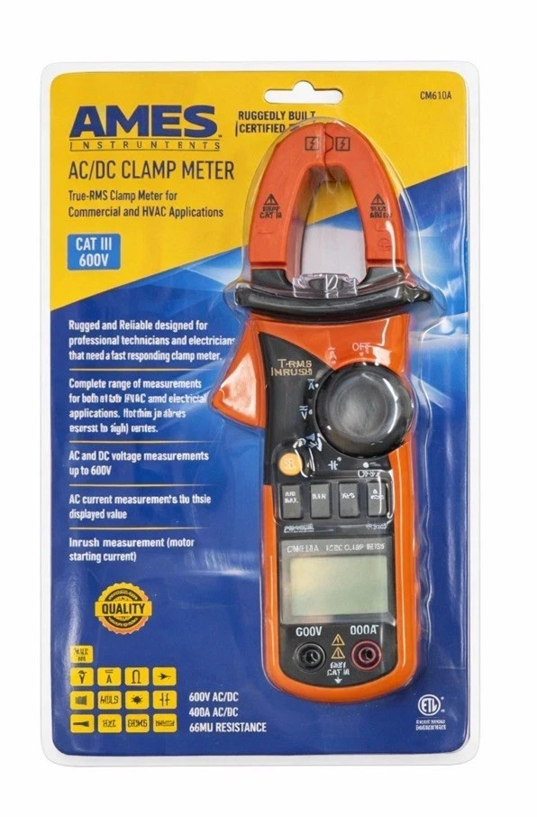 Ames Instruments CM610A 600A True-RMS AC/DC Clamp Meter 64015