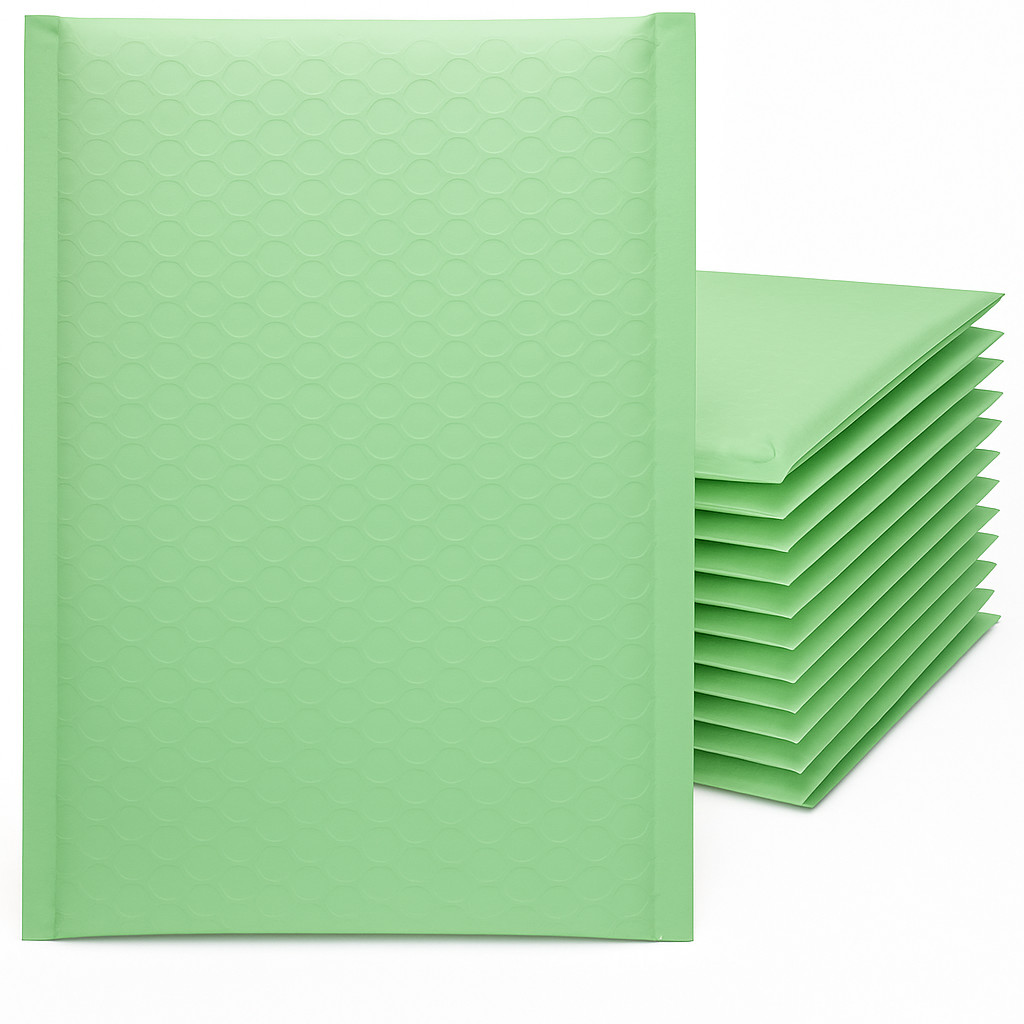 Poly Bubble Mailers Green #0 6.5×10 Self Seal Padded Shipping Envelopes