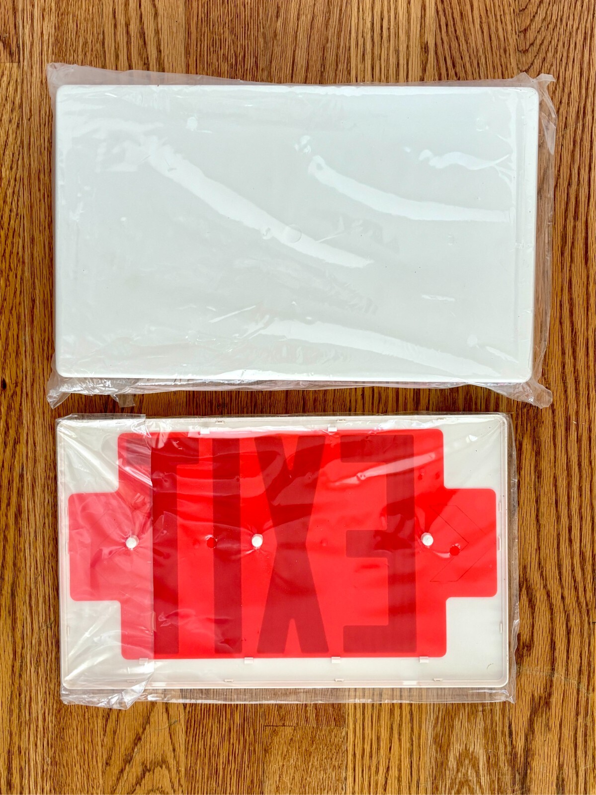 LED Emergency Exit Light Sign Fixture UL Listed Red Letter Double Face NOB