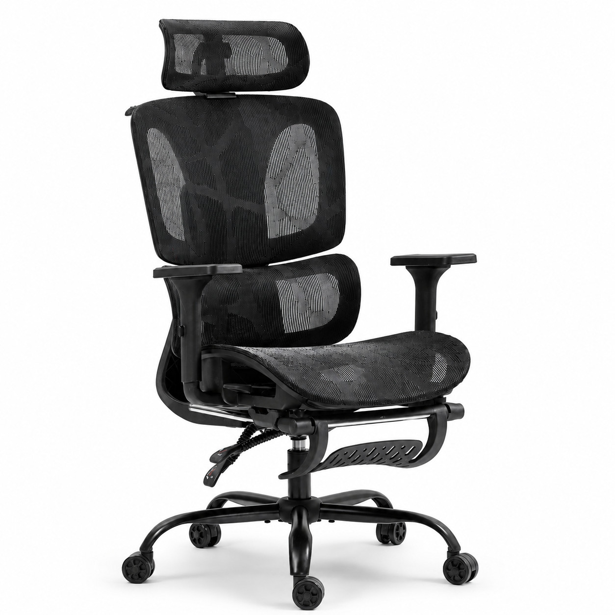 Mesh Ergonomic Office Chair Footrest Adjustable Lumbar Support Swivel Desk Chair