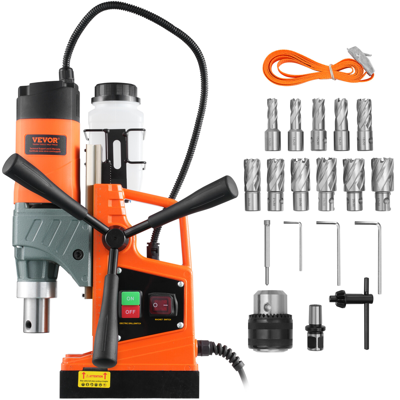 11HSS Bits Magnetic Drill 1450W 12500N Portable Mag Drill Press 850RPM 1.6″