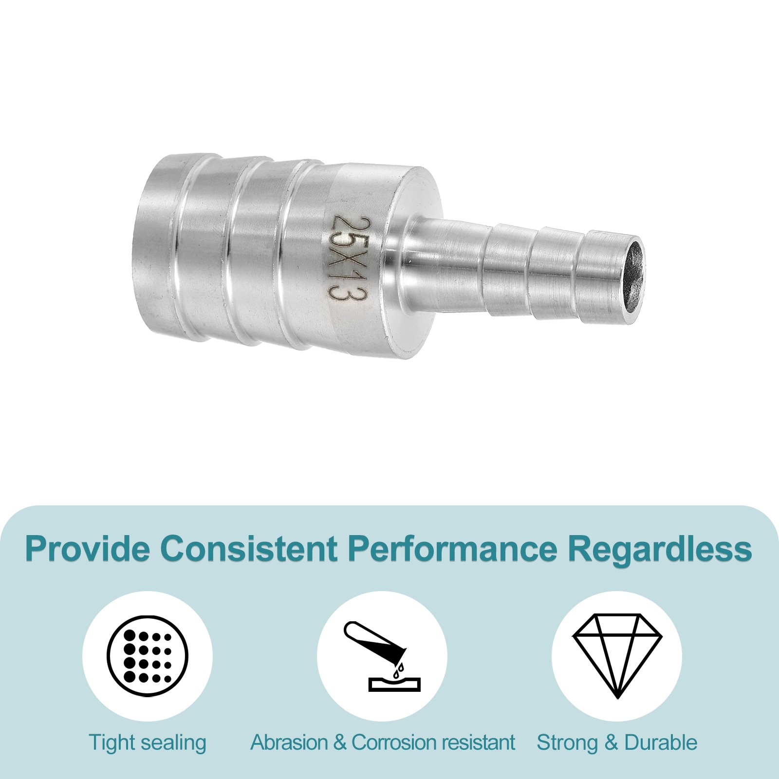 1″ to 1/2″ Hose Barb Reducer Pipe Fitting Stainless Steel Adapter