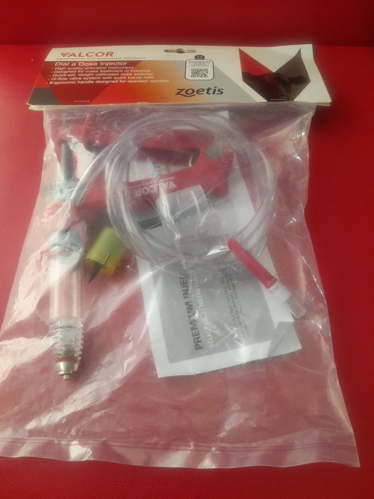 VALCOR Dial a Dose Injector Zoetis Livestock Drenching Syringe w/Tubing & Needle