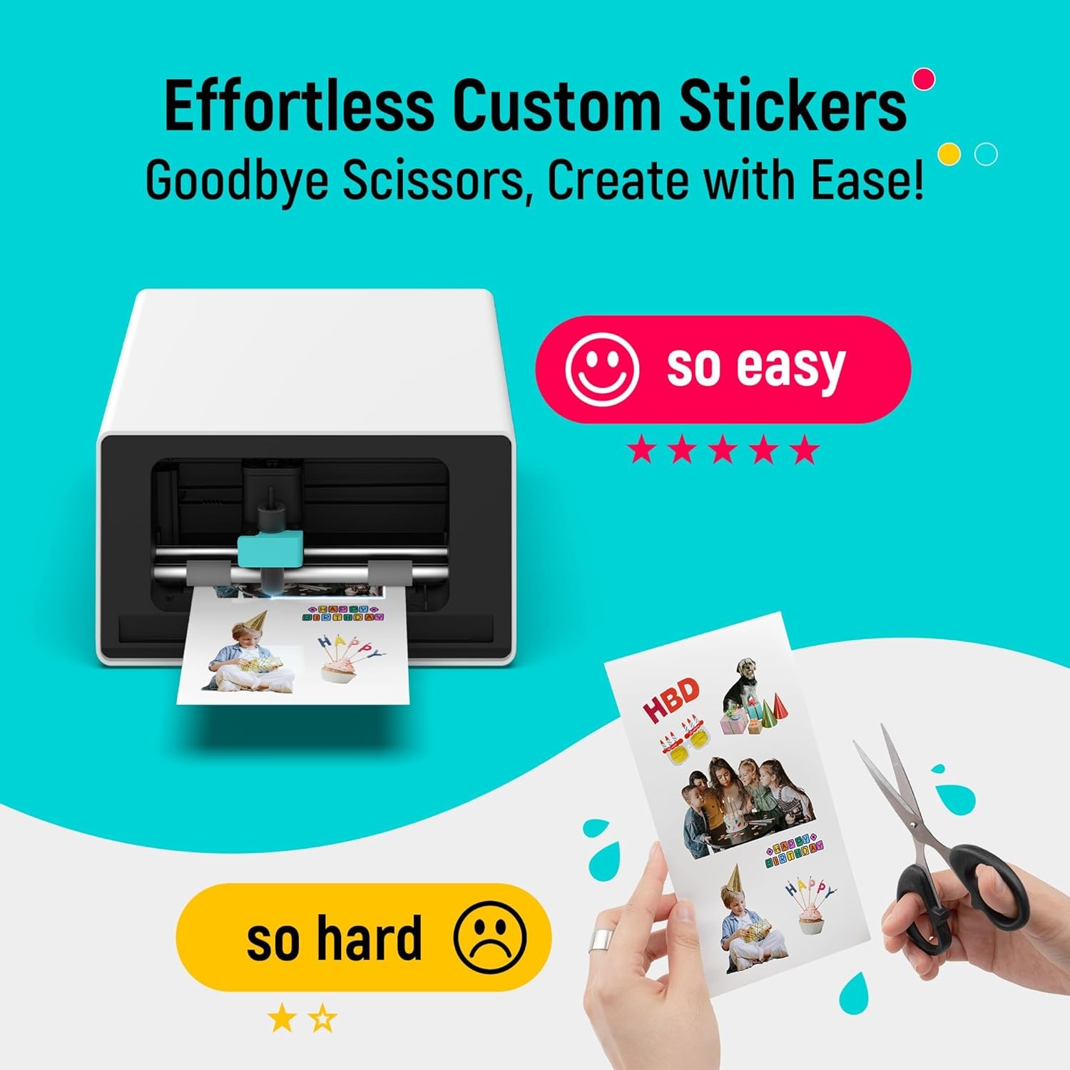 S1 Color Sticker Printer & Cutting Machine, 300 DPI, Precise AI Auto-Cutting