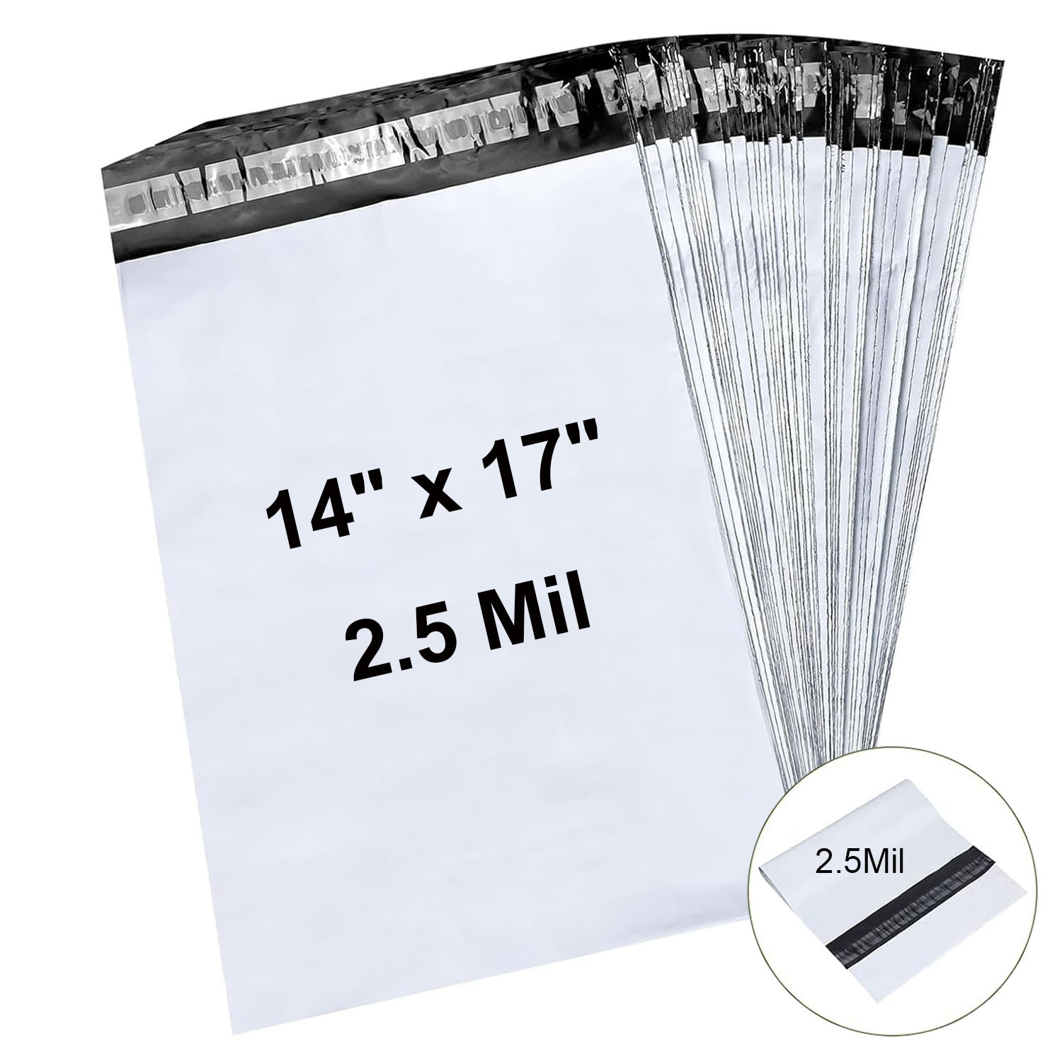 100-1000 14″ x 17″ Poly Mailers Envelopes Plastic Mailing Shipping Bags 2.5 MIL