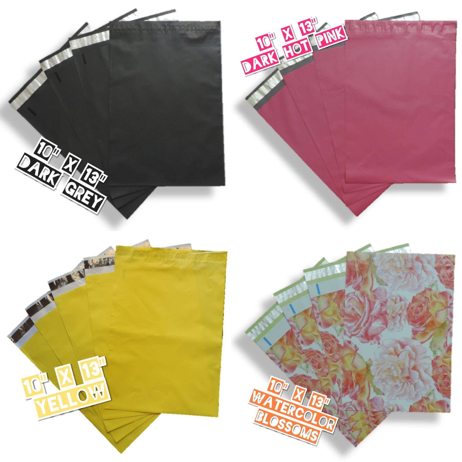 10×13 Designer Poly Mailers – Shipping Envelopes – Various Designs