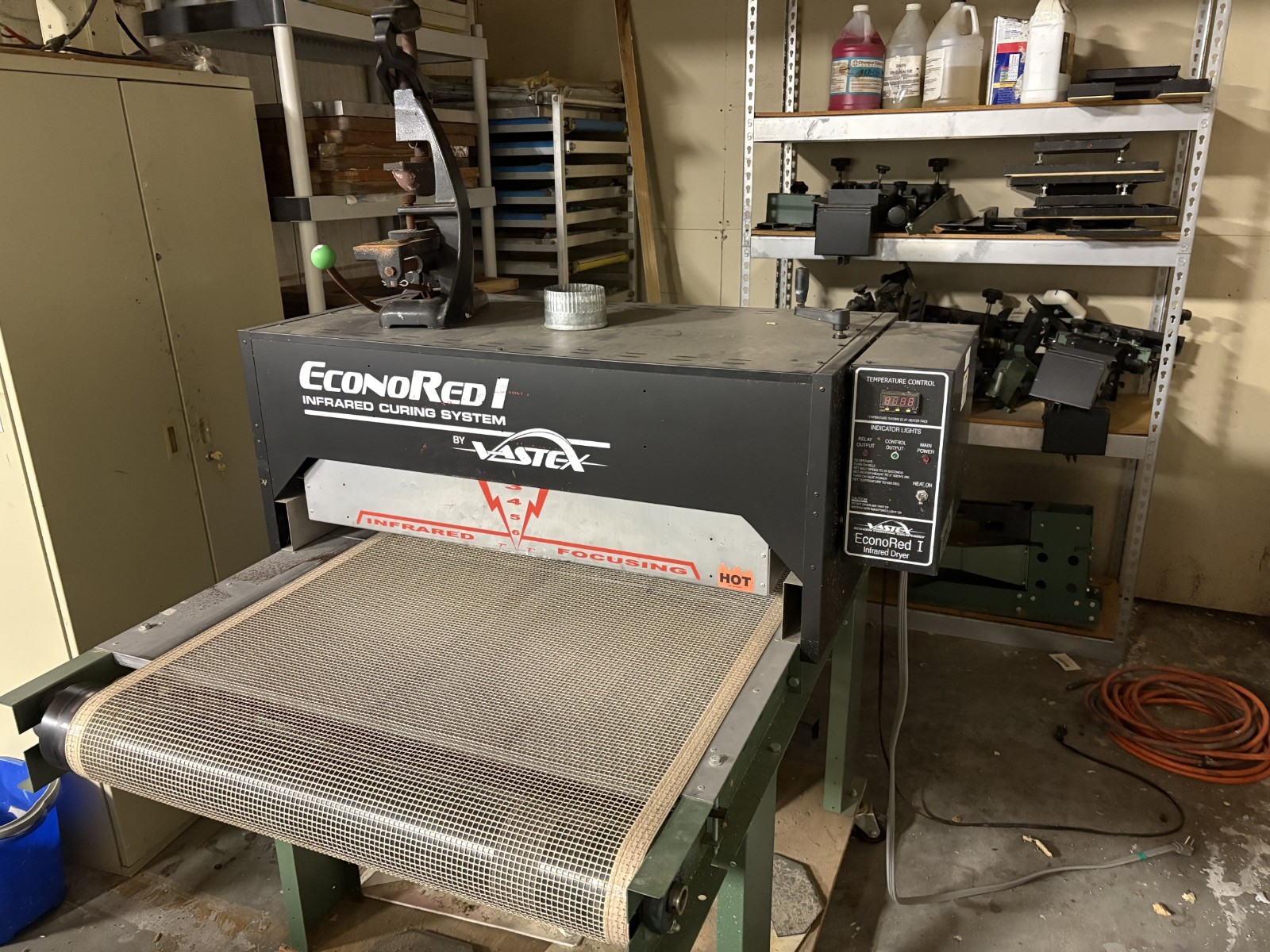 Used Vastex Econo Red I Infrared Dryer Screen Printing Curing Unit