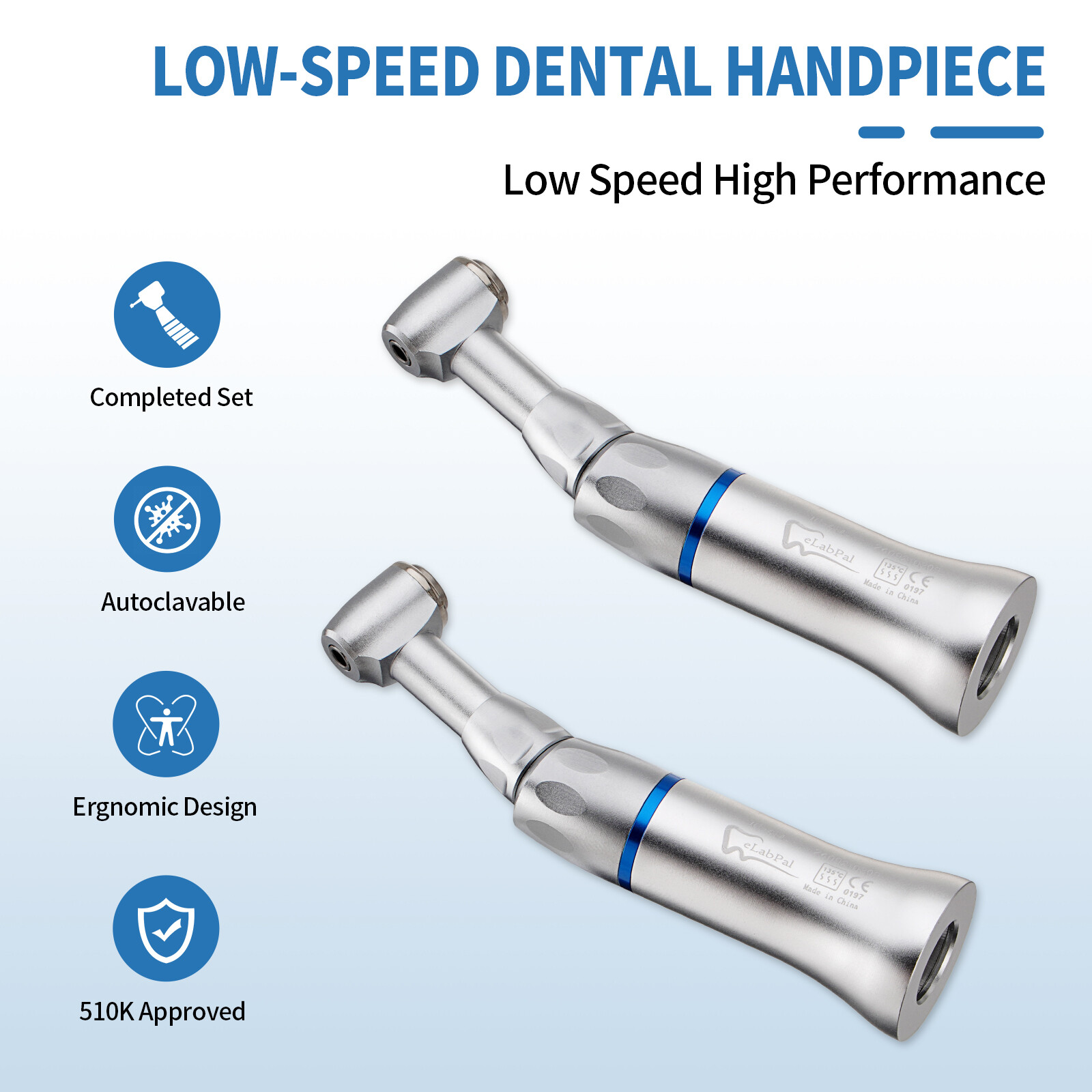 10Pack Dental Low Slow Speed Handpiece Contra Angle Push Button E-Type 4 Holes