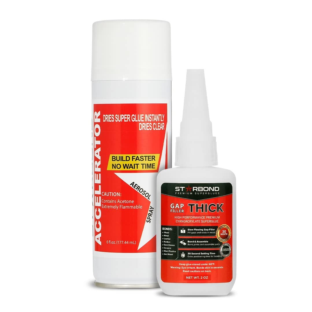 Starbond 2 oz. Gap-Filler Thick Super Glue with 6 oz. Aerosol Activator Bundle