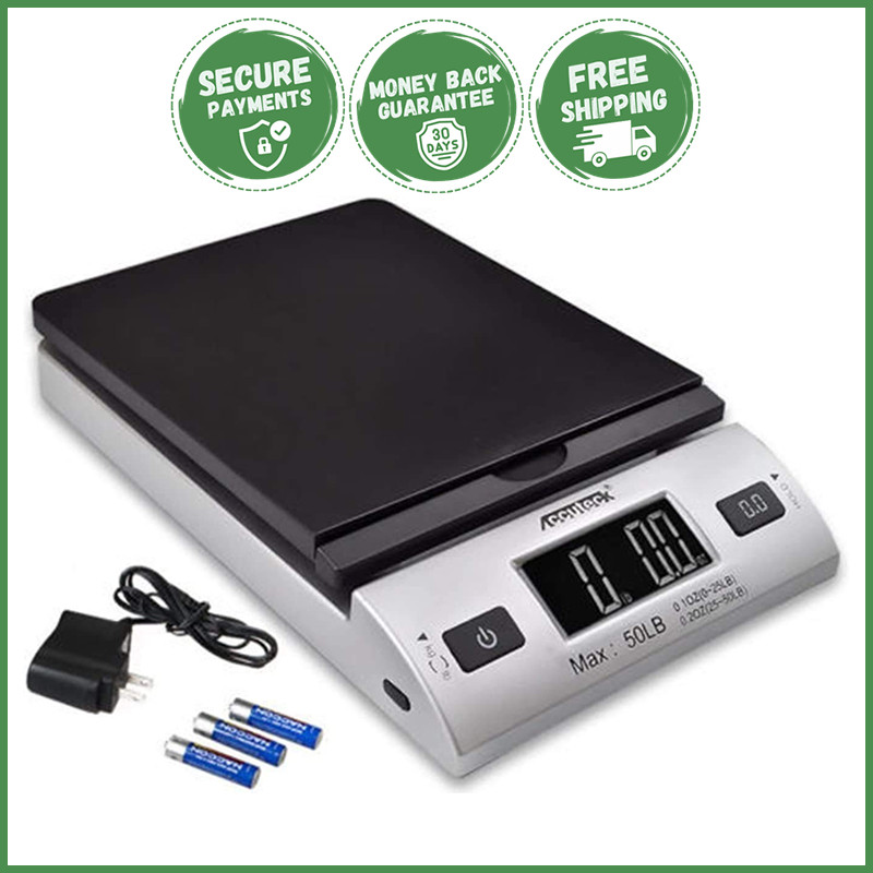 DIGITAL POSTAL SHIPPING SCALE High Accuracy AC Adapter Mail Package Box 50 LBS