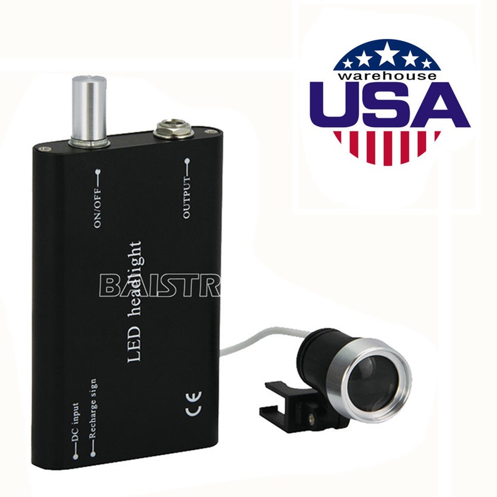 USA Dental LED Head Light Lamp 3W Black for Surgical Medical Binocular Loupes