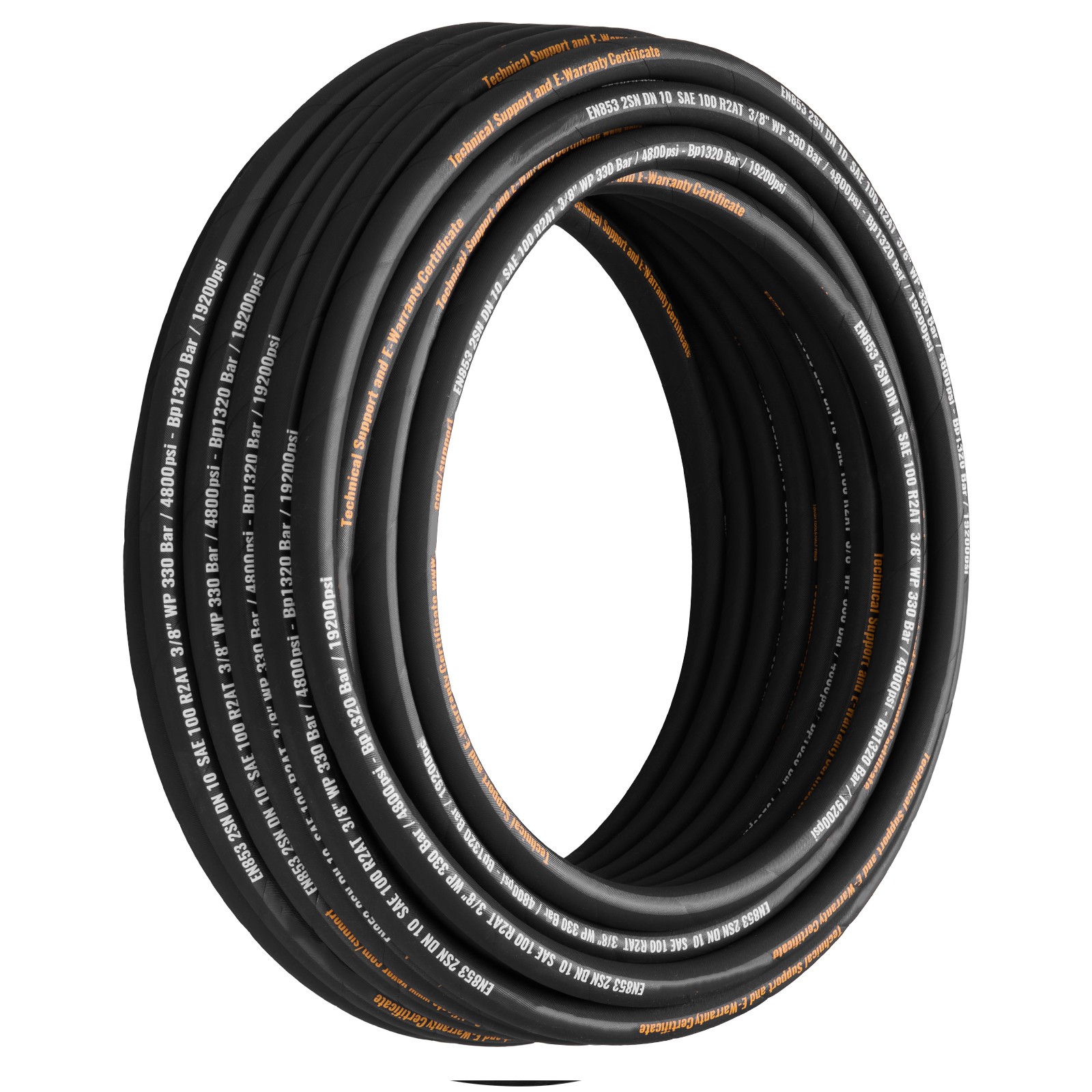 VEVOR Hydraulic Hose 3/8″ Coiled Hydraulic Hose 100ft Hydraulic Hose 5000 PSI