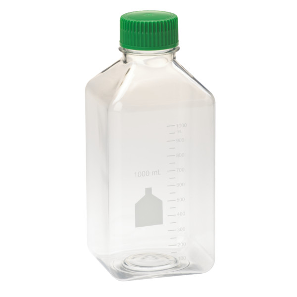 CELLTREAT 1000mL Media Bottle, Square, PET 24/Case, Sterile, #229799