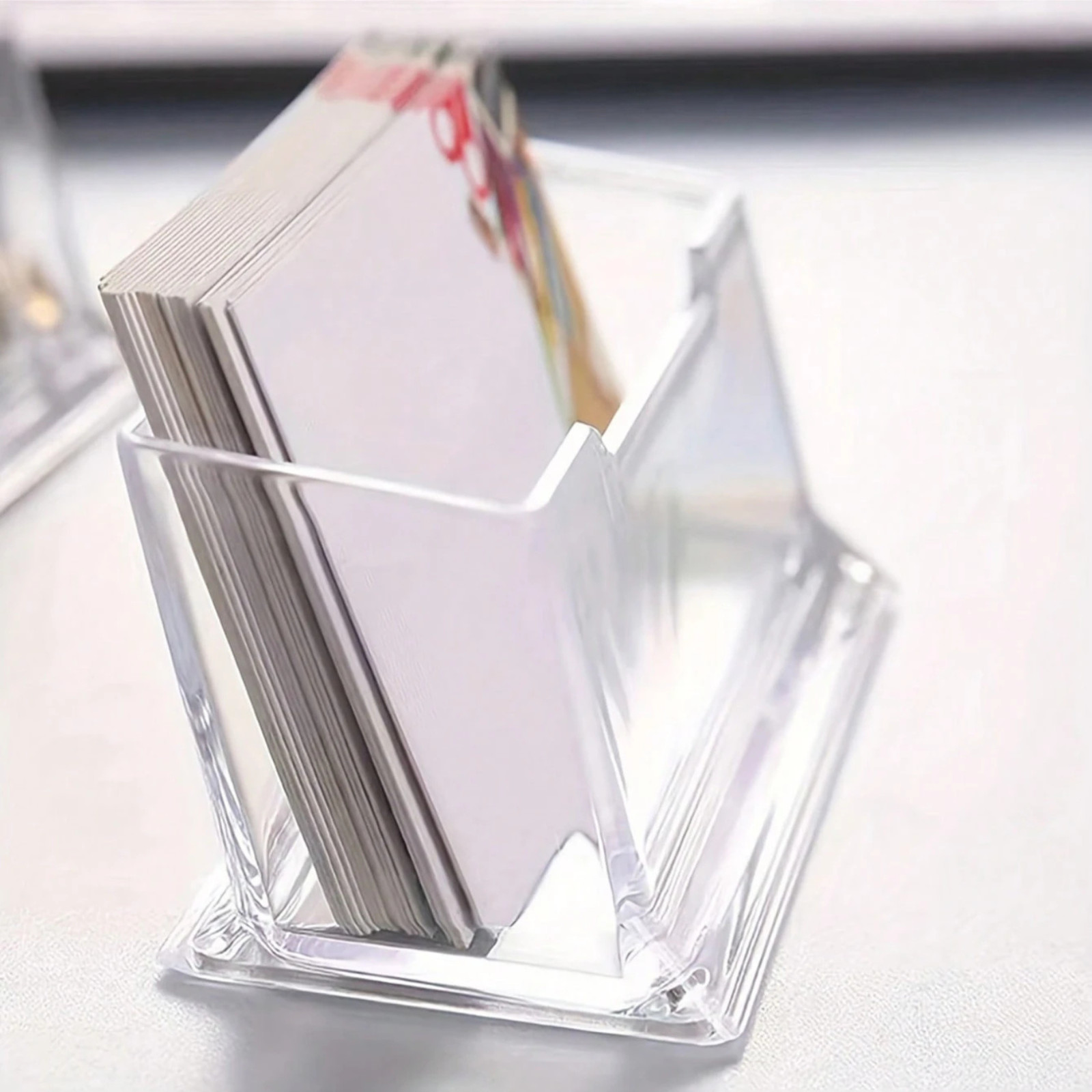 1pcs Transparent Acrylic Business Card Holder For Office Desk Card Stand Display