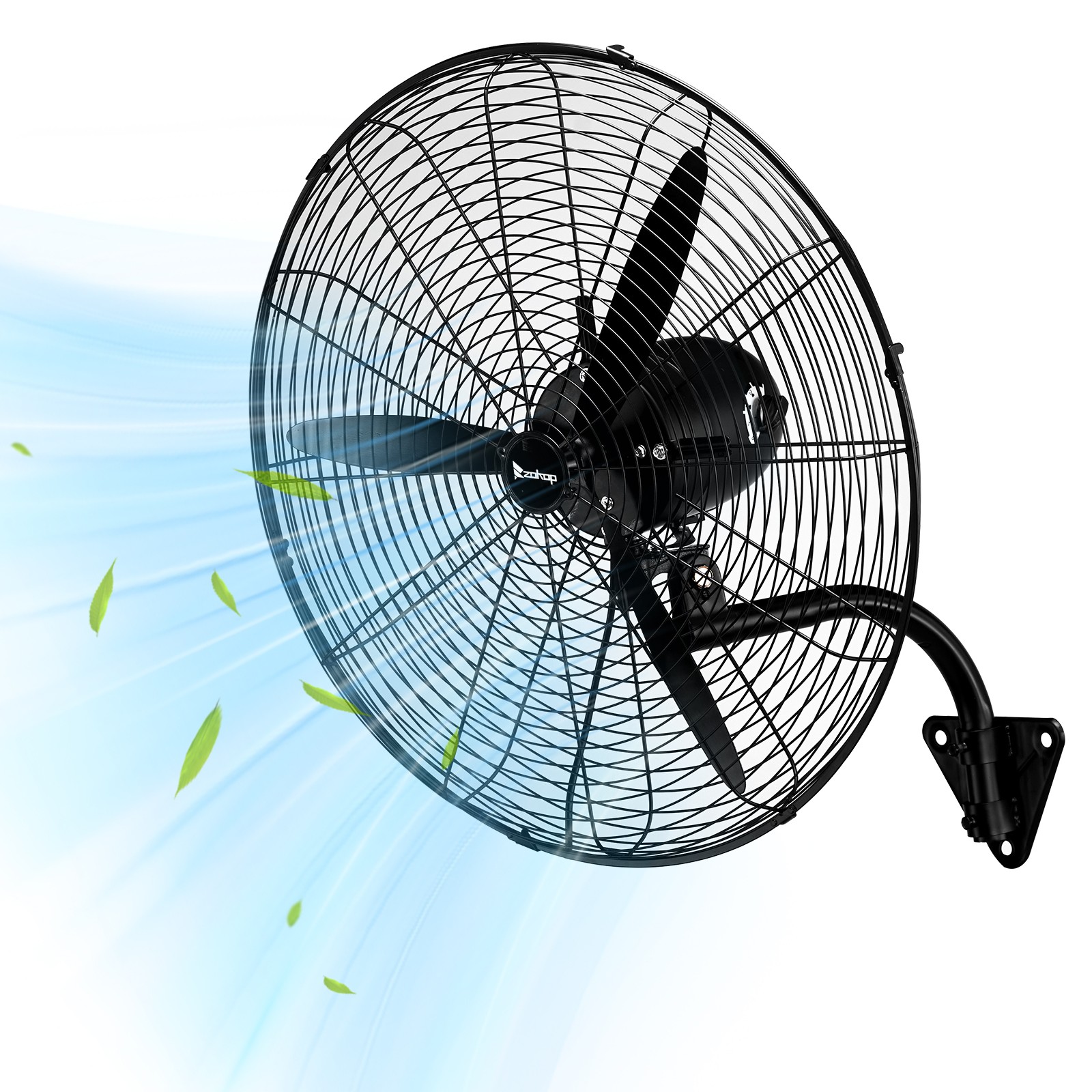 26″ Oscillating High Velocity Industrial Wall Mounted Heavy Duty Shop Fan, Black