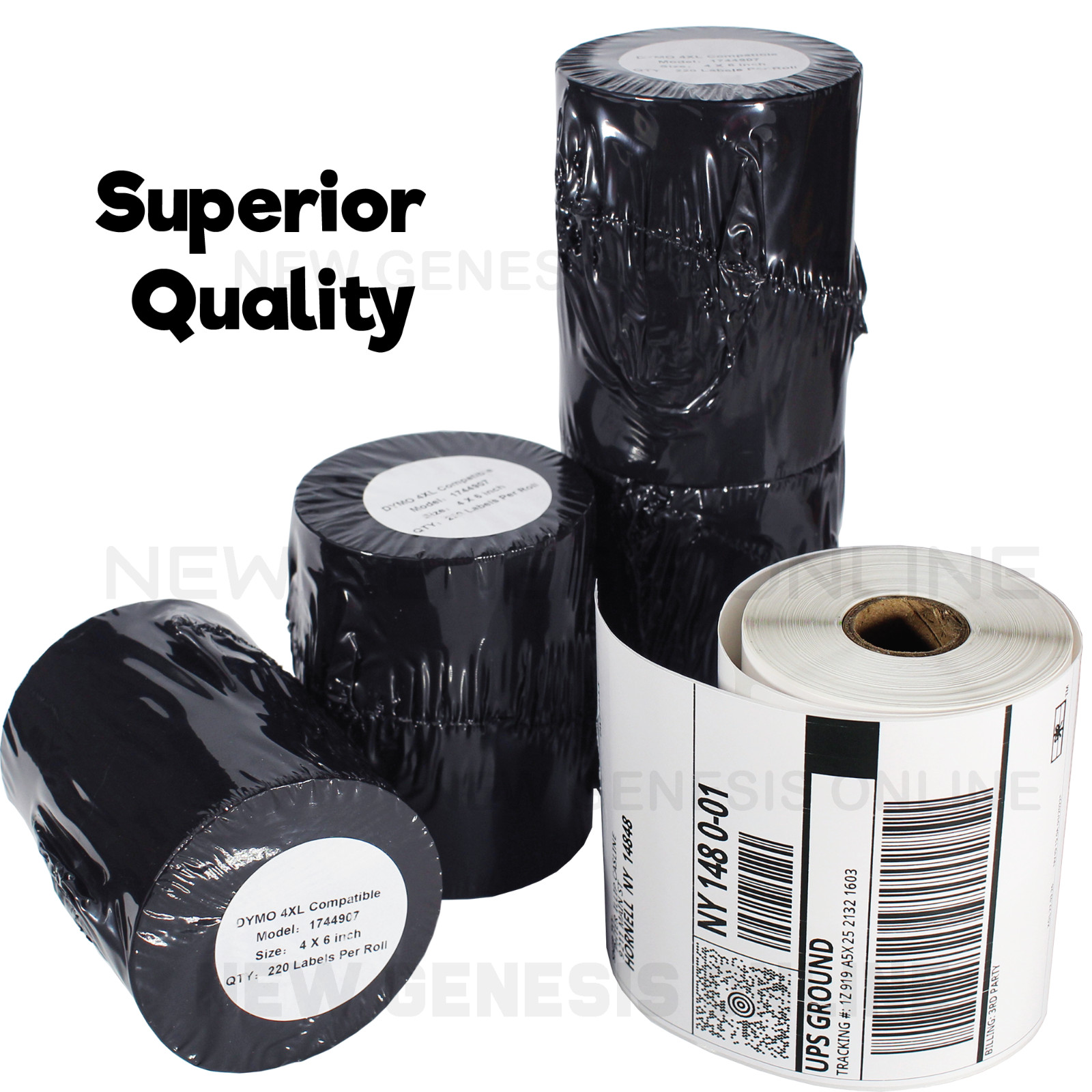 4 Rolls 220 Thermal Shipping Labels 4×6 Compatible 1744907 Dymo 4XL Label Writer