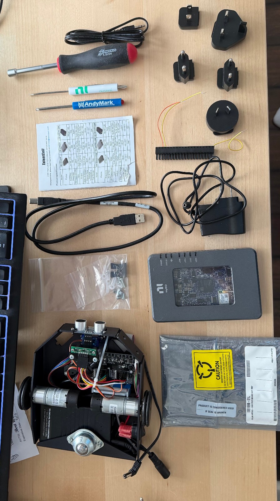 National Instruments NI myRIO – 1900 Student Kit w/ ProtoBoard MXP & Accesories