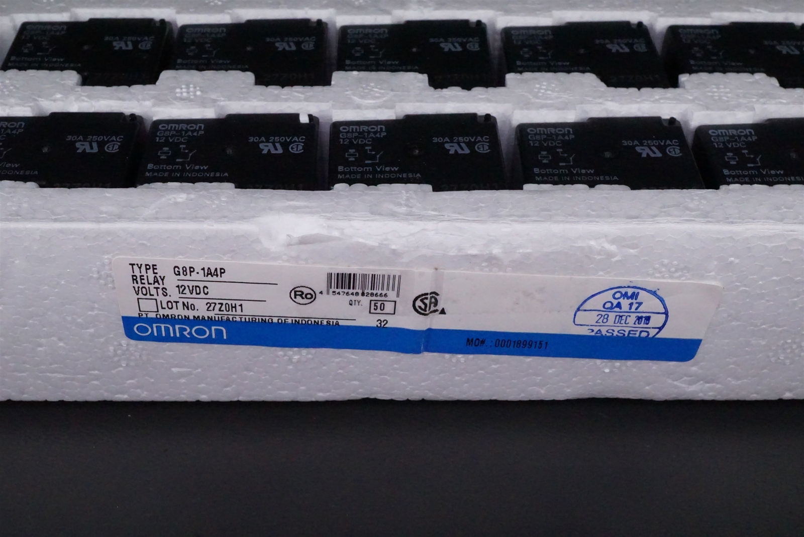 G8P-1A4P-DC12 Omron Relay SPST NO 30A 250VAC 12VDC Coil Sealed G8P-1A4P 12V DC