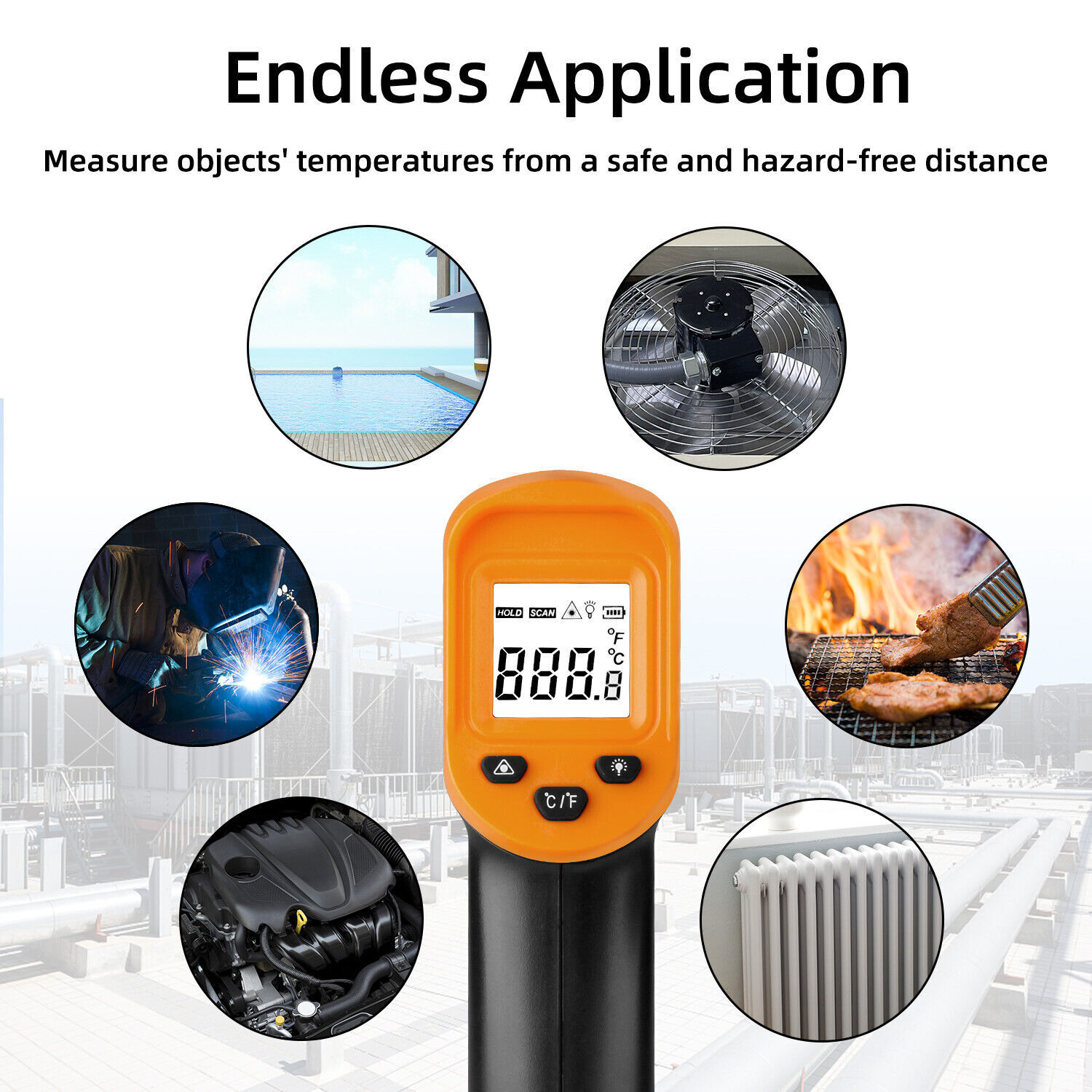 Digital Infrared Thermometer Temperature Gun Laser IR Cooking -50°C-550°C US