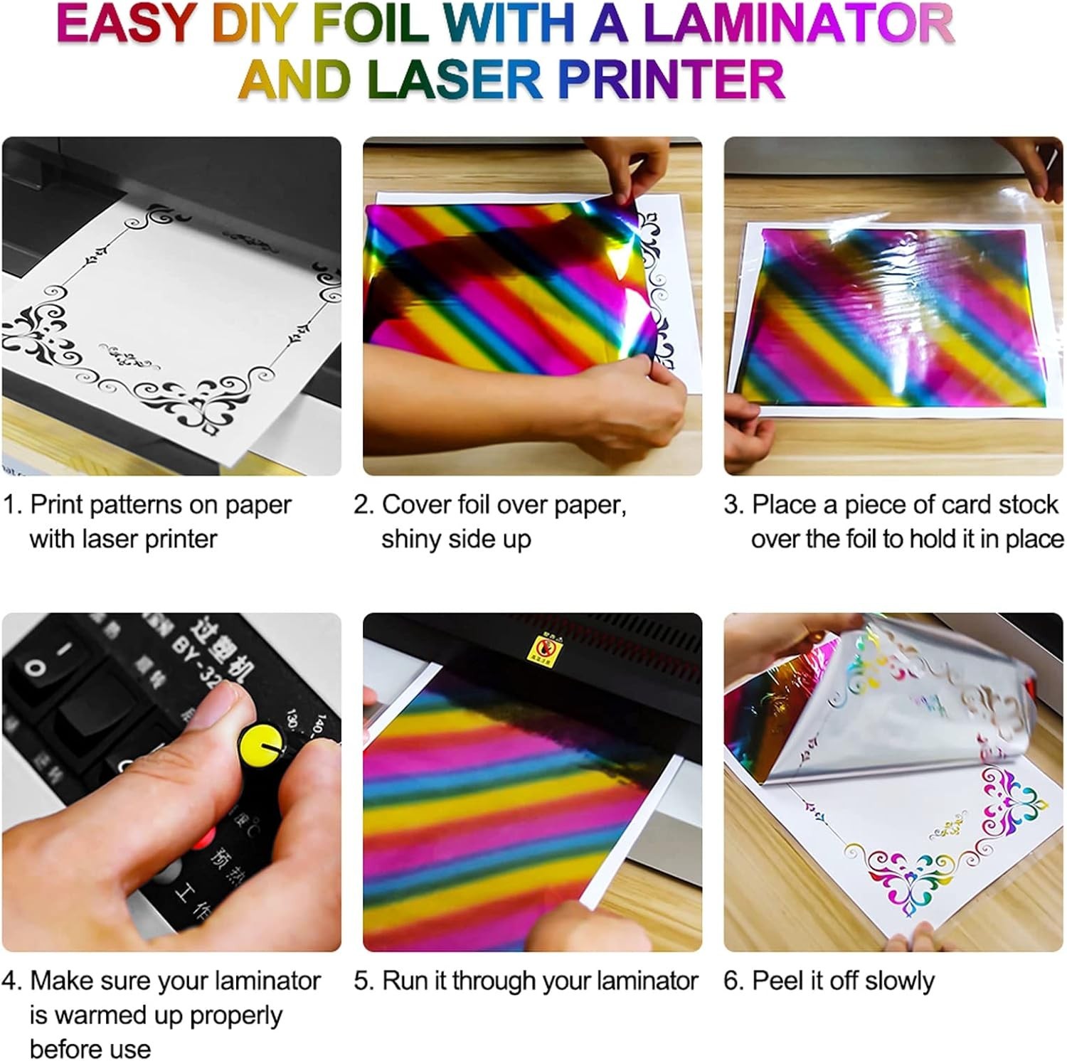 50Sheets Toner Reactive Foil Transfer Paper 7.9X11.4Inch A4 Hot Foil Paper for D