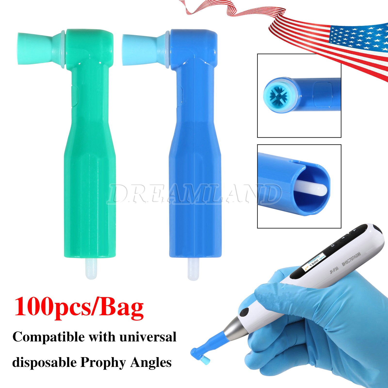 100-1000* Dental Prophy Prophylaxis Angles Disposable Latex-Free Soft / Firm Cup