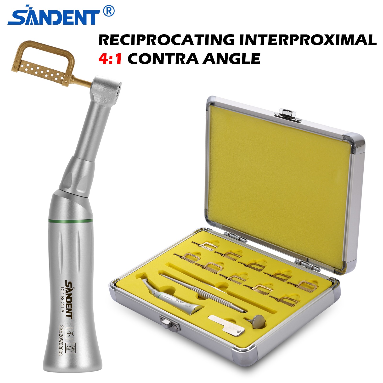 1-5* Dental Contra Angle 4:1 Reduction Handpiece IPR Reciprocating Stripping Kit