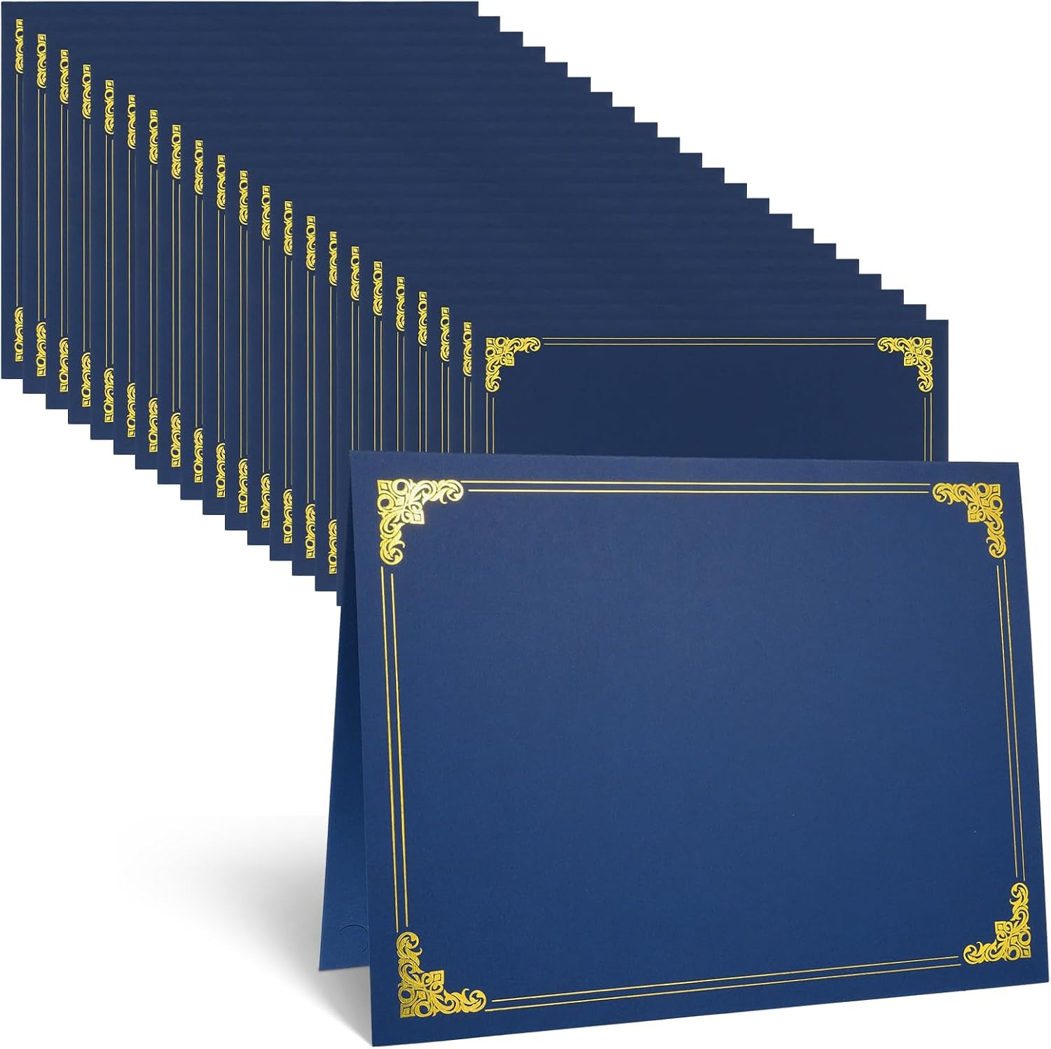 24-Pack 8.5 x 11 Navy Blue Award Certificate Holders – Bulk Certificate Holders