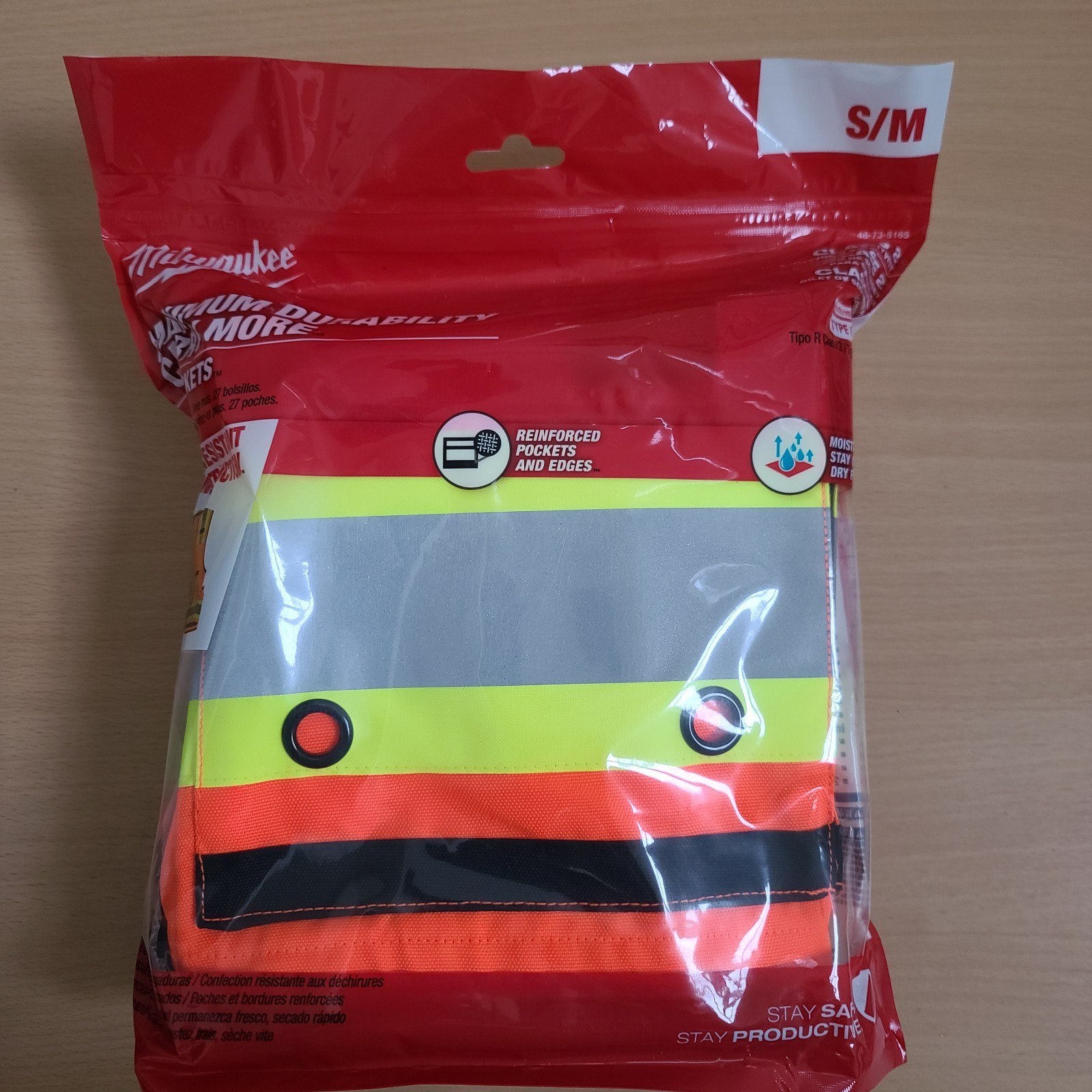 Milwaukee Class 2 Surveyors High Vis Orange Safety Vest S/M 48-73-5165 – New