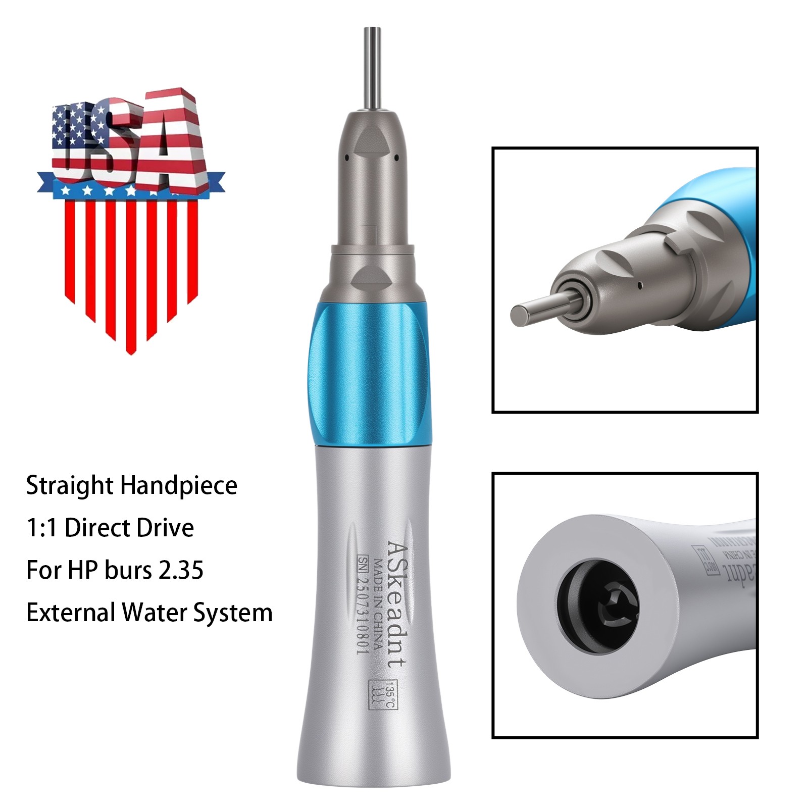 E-TYPE Dental Slow Low Speed Straight Nose Cone Handpiece NSK STYLE