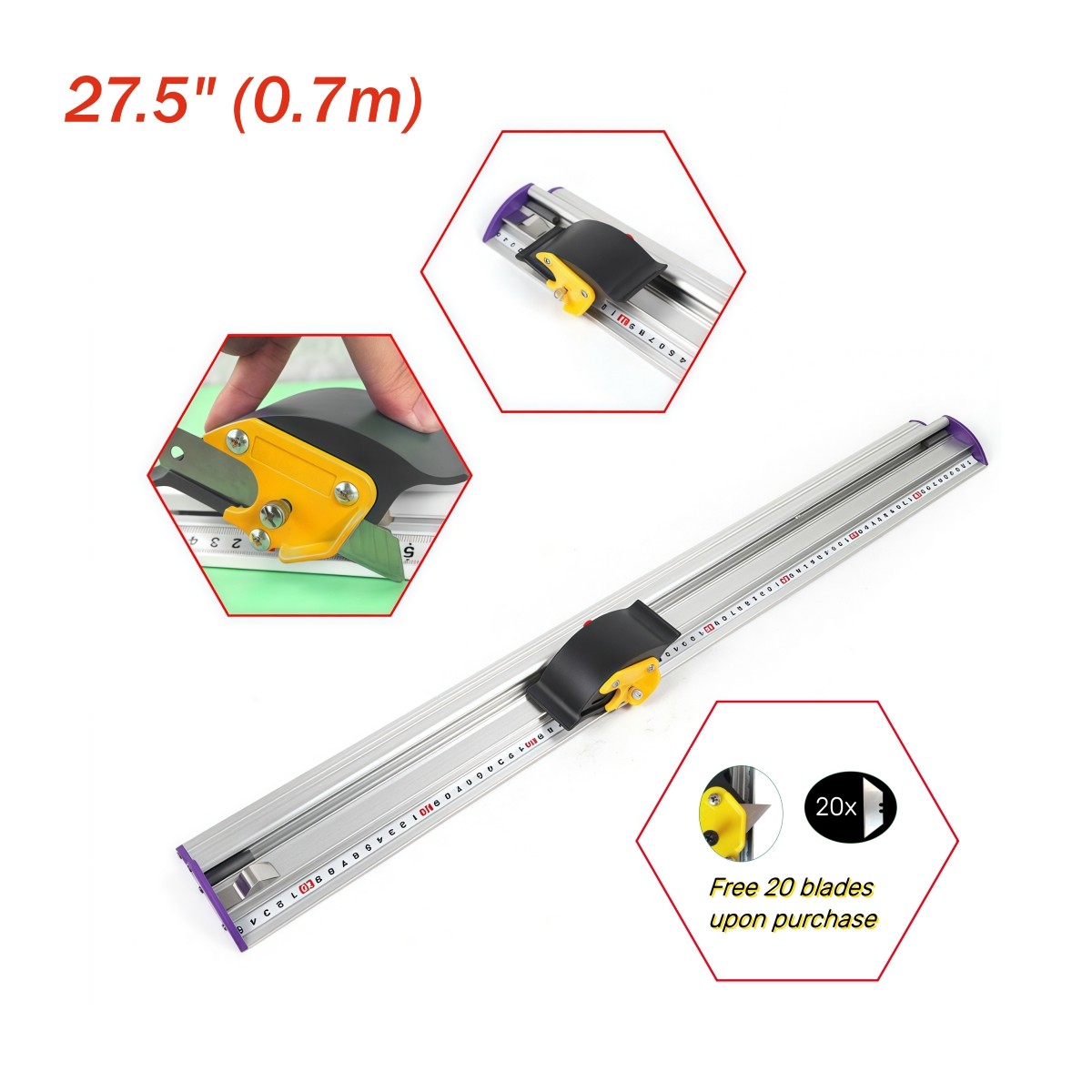 Manual Sliding KT Board Trimmer Cutting Ruler for Paper PVC PET Film Cutting
