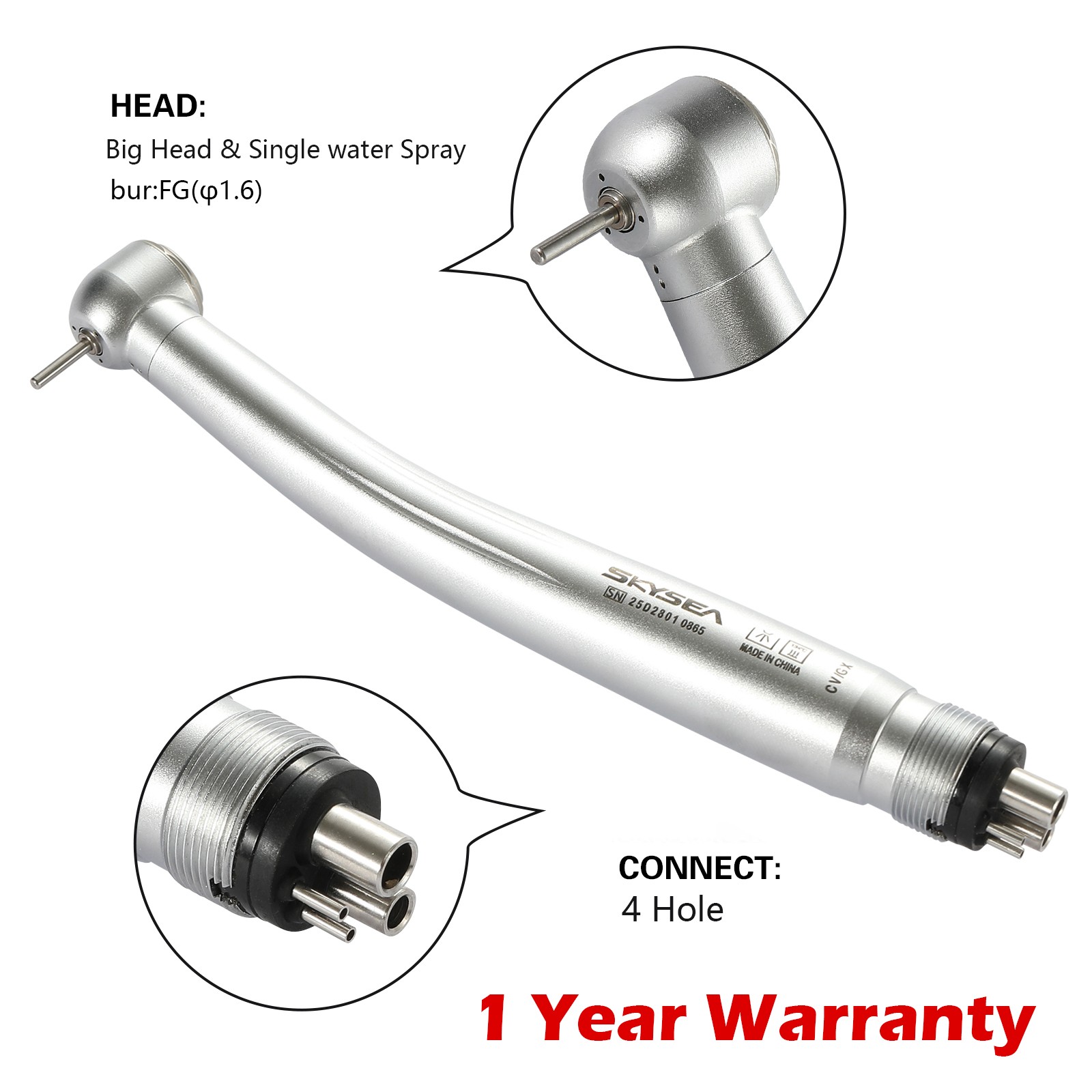 Dental High Speed Handpiece 4 Hole 2 Holes Push Button Turbine Y1BA4