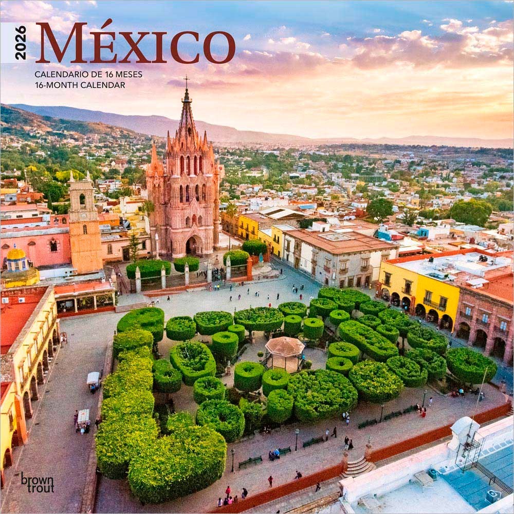 Mexico | 2026 12×24″ (Hanging) Monthly Square Wall Calendar | Plastic-Free