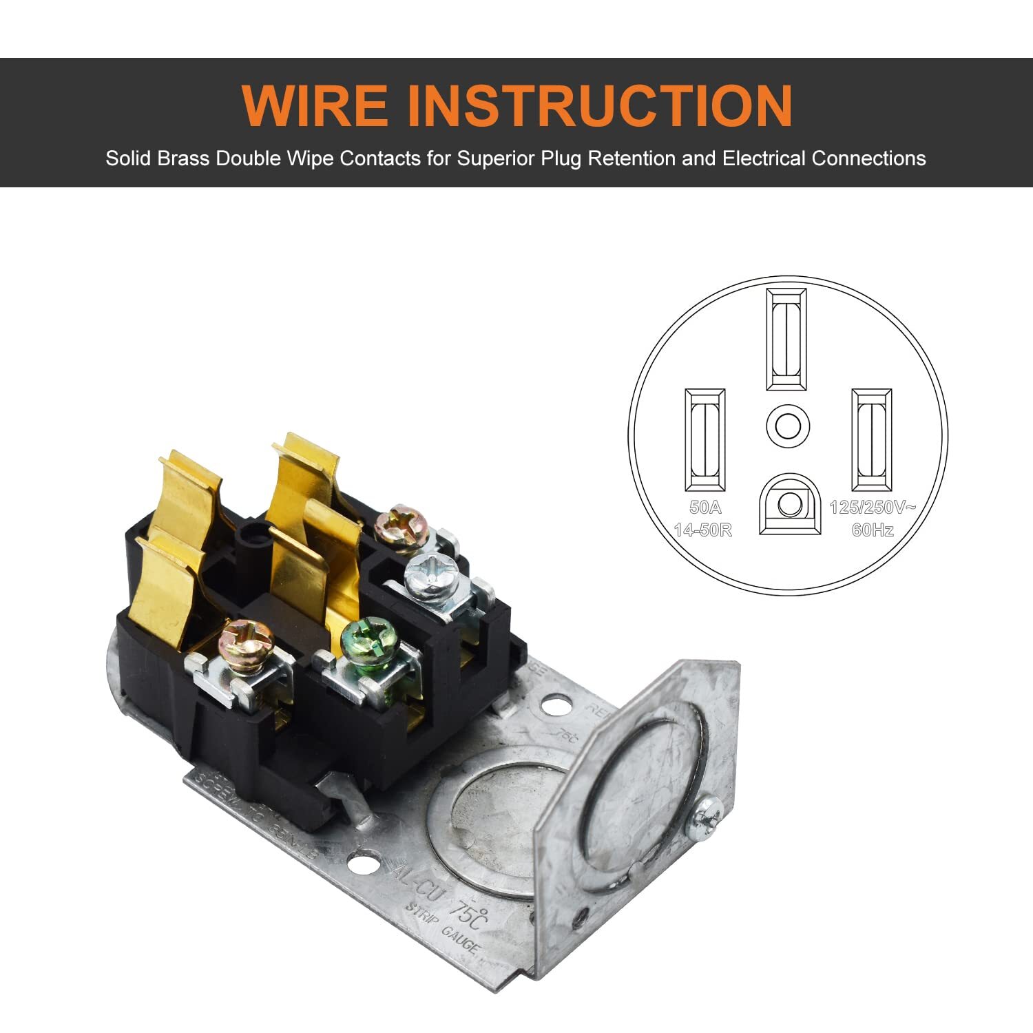 (High Power Plug + Surface Mount Power Receptacle) 30A 50A 125/250V,14-50R
