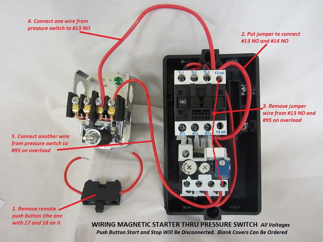 Magnetic Motor Starter, Push Button, 2-20 HP, 208-480 volts, 1 and 3 phase