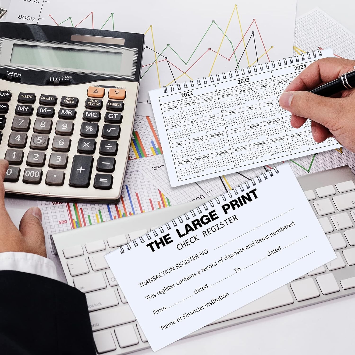 50 Sheets Large Print Check Register Set for Personal Finances – 2 Packs