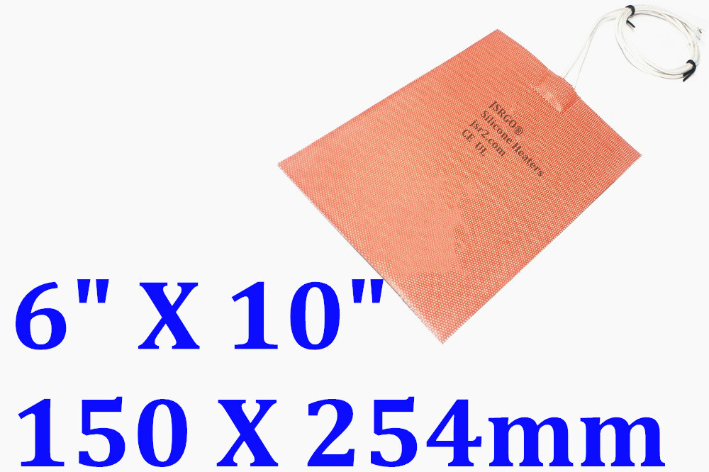 6″ X 10″ 150 X 254mm 300W w/ 3M Universal CE UL JSRGO Silicone Heating Pad