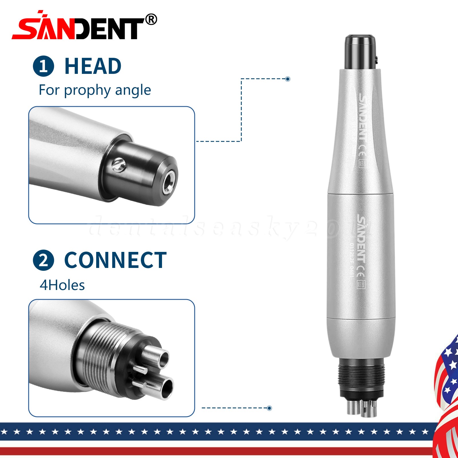 NSK Style Dental 45 Degree Surgical High Speed Handpiece Push Button 4 Holes OR