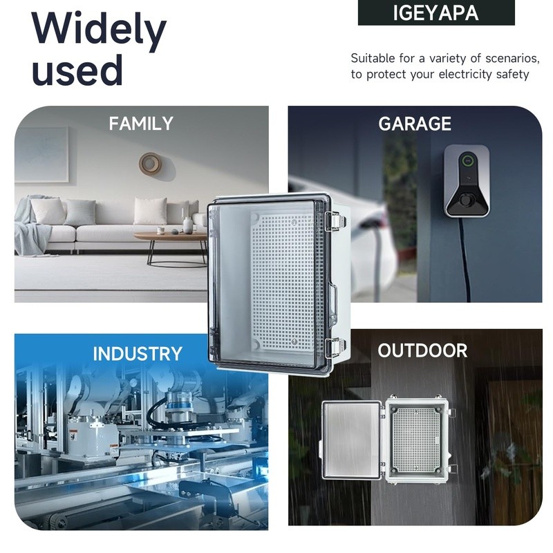 Waterproof Electrical Junction Box IP67 Plastic W/ Clear Cover Outdoor Use