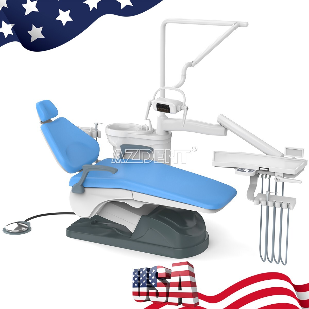 Dental Unit Chair Computer Controlled DC Motor PU Leather FDA / Dentist Stool