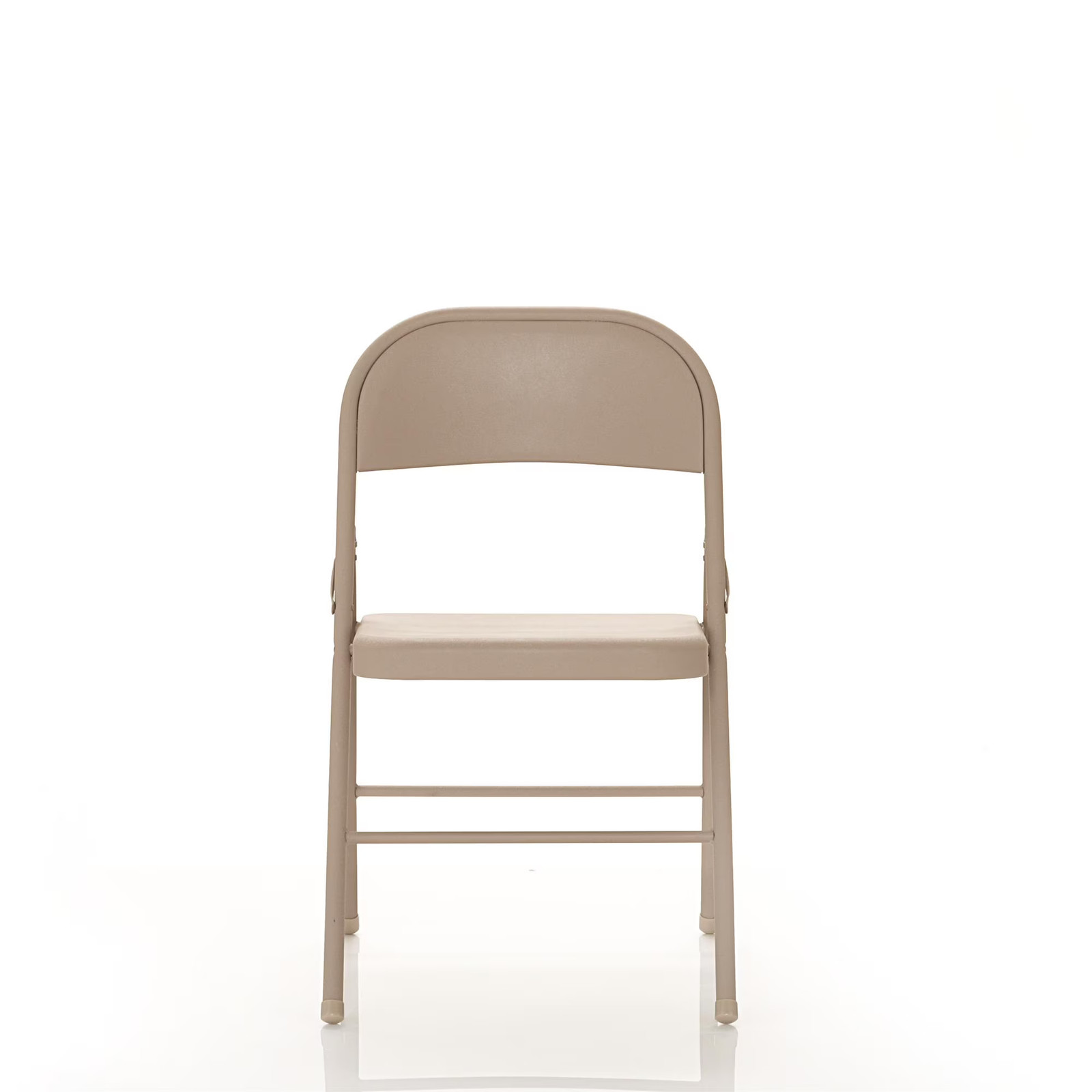 Mainstays Beige All-Steel Metal Folding Chairs, Set of 4 Heavy Duty Foldable