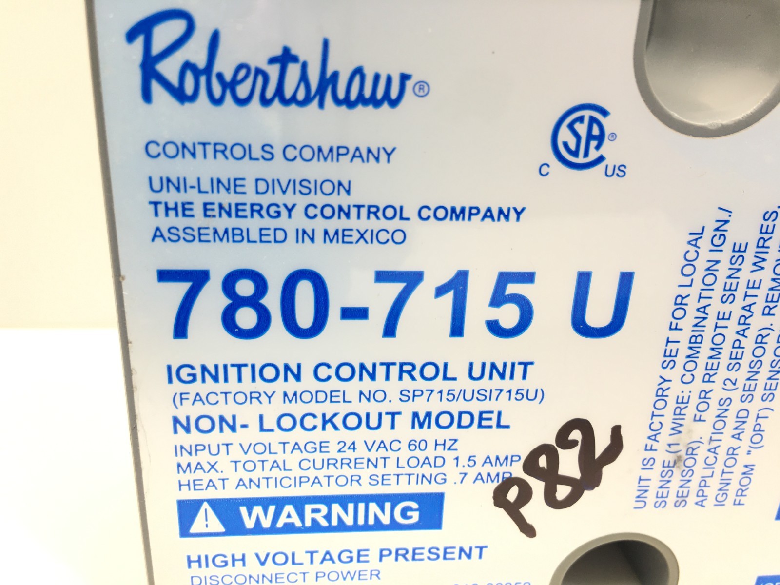 Robertshaw 780-715 U Ignition Control Unit used #P82