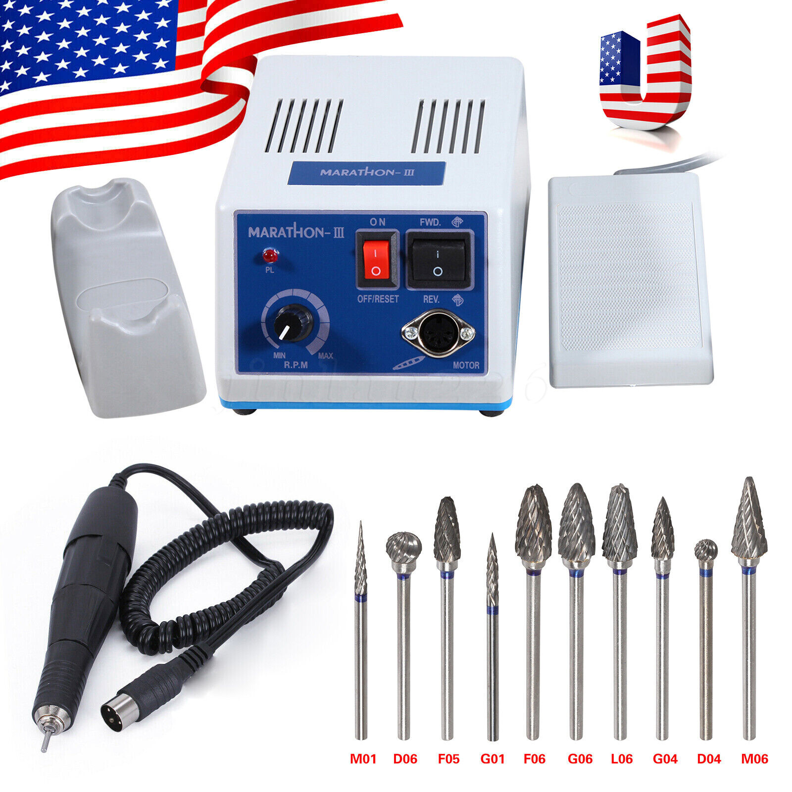 Dental Lab Marathon Electric Micromotor 35K rpm Handpiece/Lab Polishing HP Kit