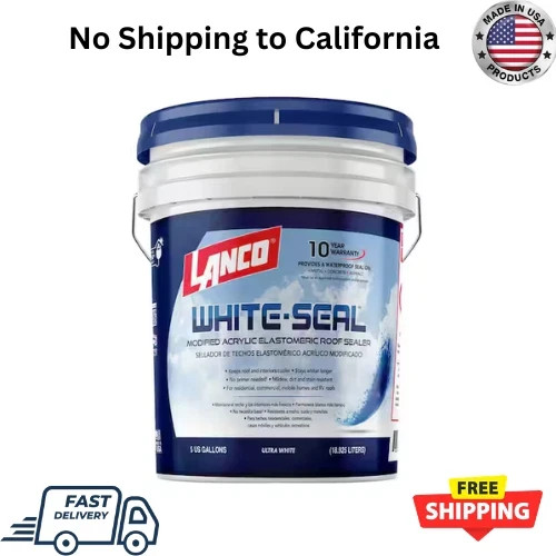 White Roof Seal Elastomeric Rubberized Sealer Waterproof Sealant Coating 5 Gal