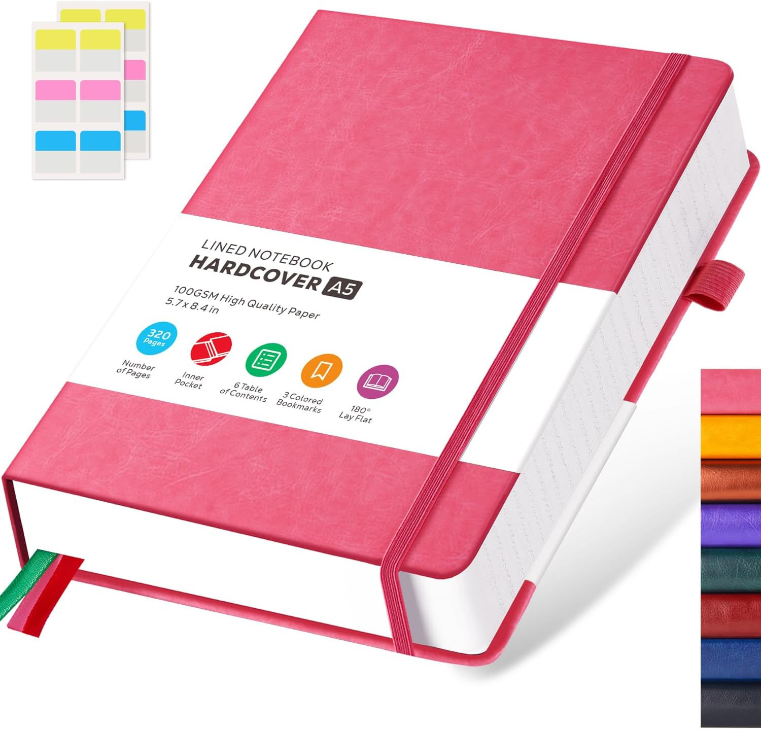Hardcover Lined Notebook Journal for Writing, 320 Pages Leather Thick College Ru