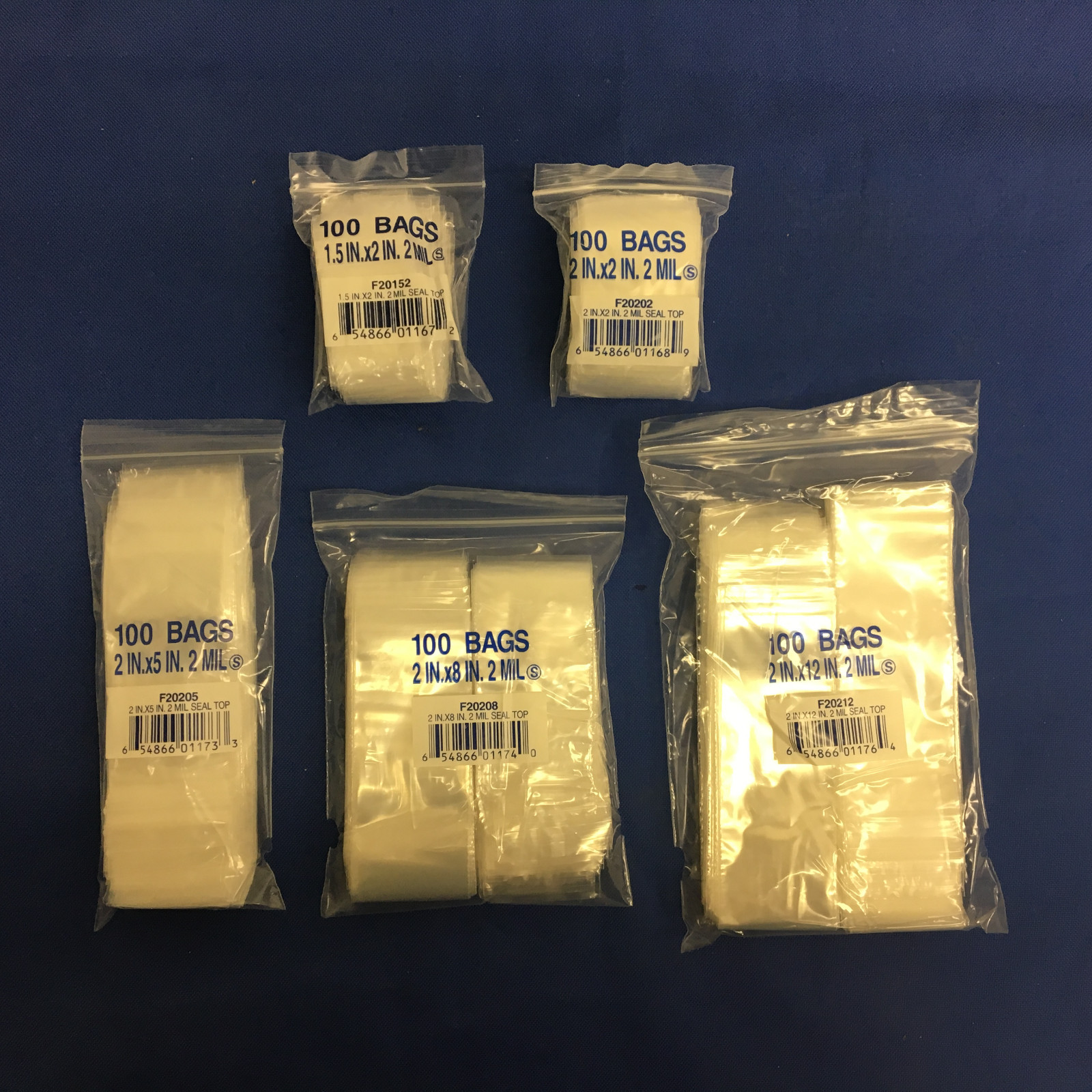 1.5×2 to 2×3 Elkay Clear Plastic ZipLock Top Reclosable Poly Jewelry Bags 2Mil