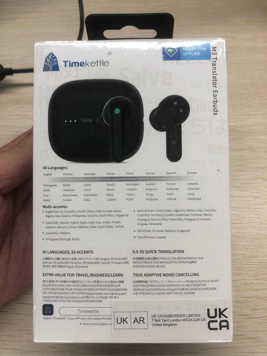 Timekettle M3 3-in-1 Language Translator Earbuds, Real-Time Translation in 43 La