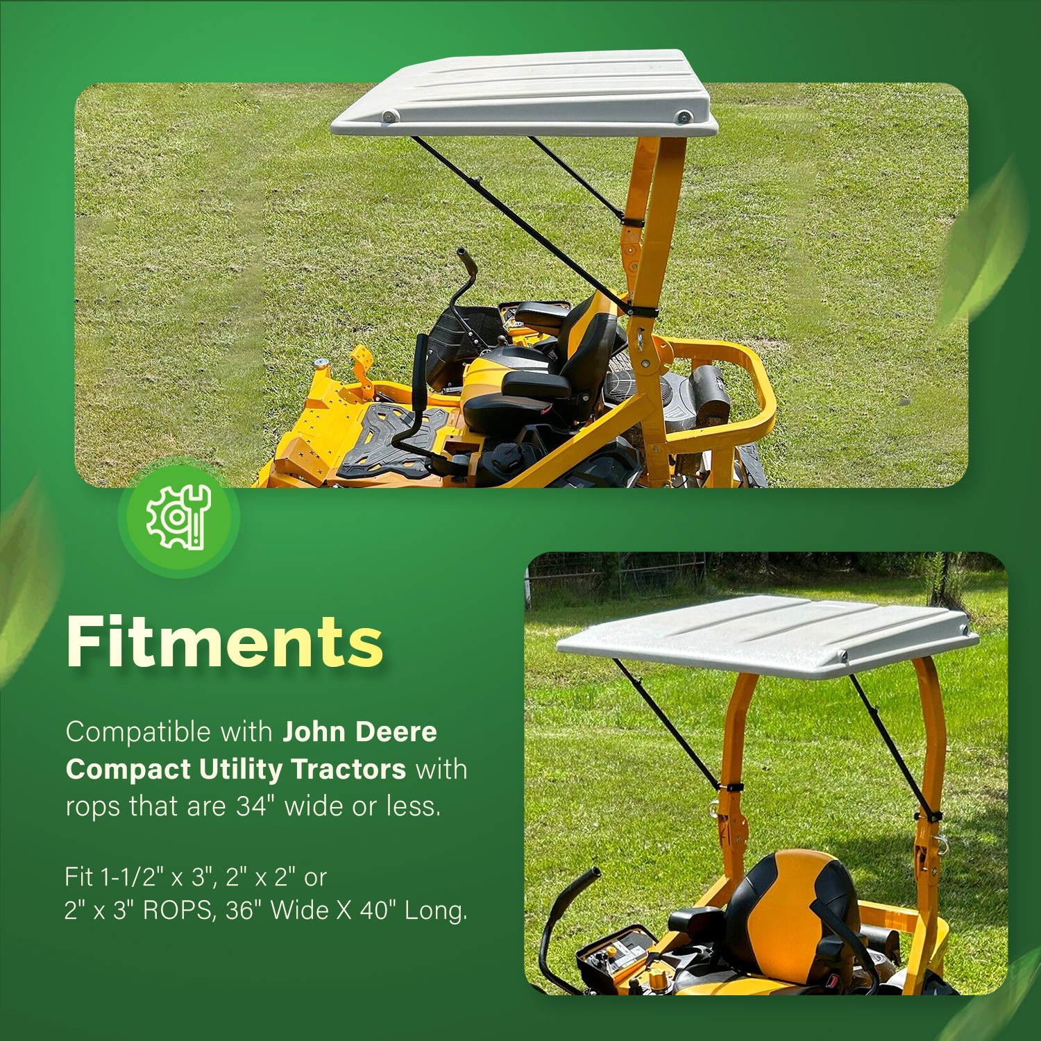 Tractor Canopy For John Deere Tractors with ROPS Sun Shade Canopy with Bracket