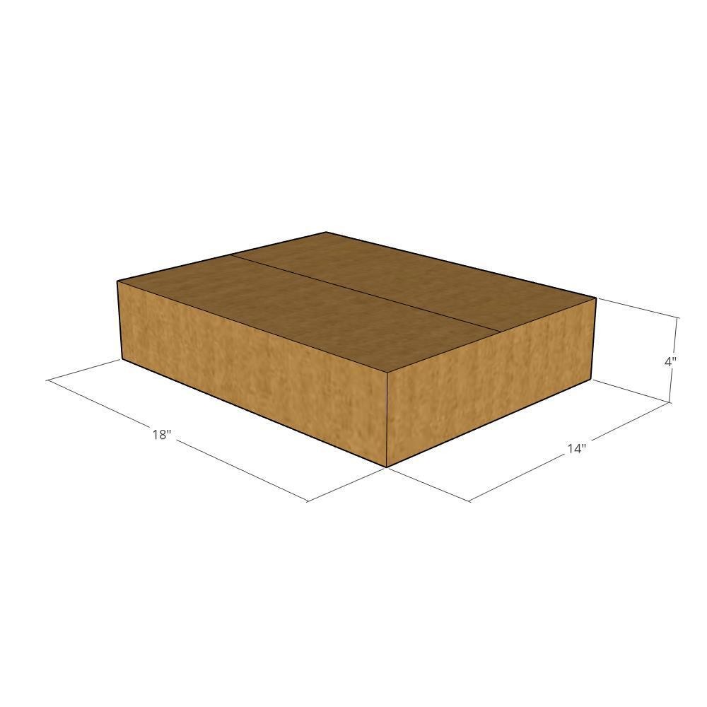 5 18x14x4 Kraft Brown Corrugated Shipping Boxes 32 ECT Single-Wall New