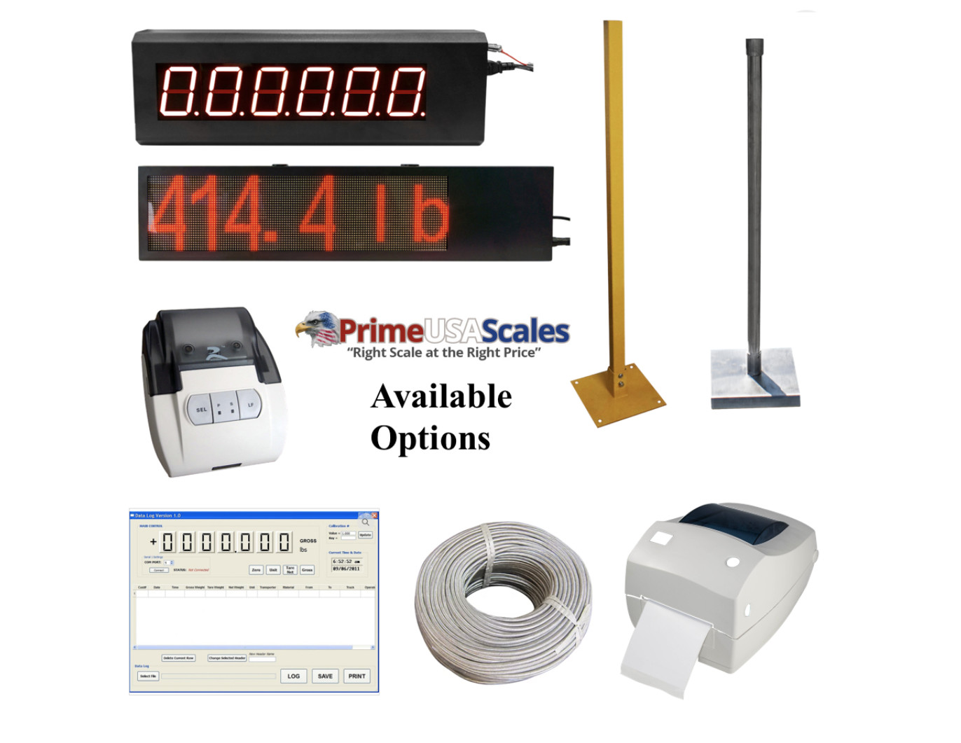 24″ x 30″ Floor Scale Drum Scale Indicator 1500 lb Legal for Trade Printer