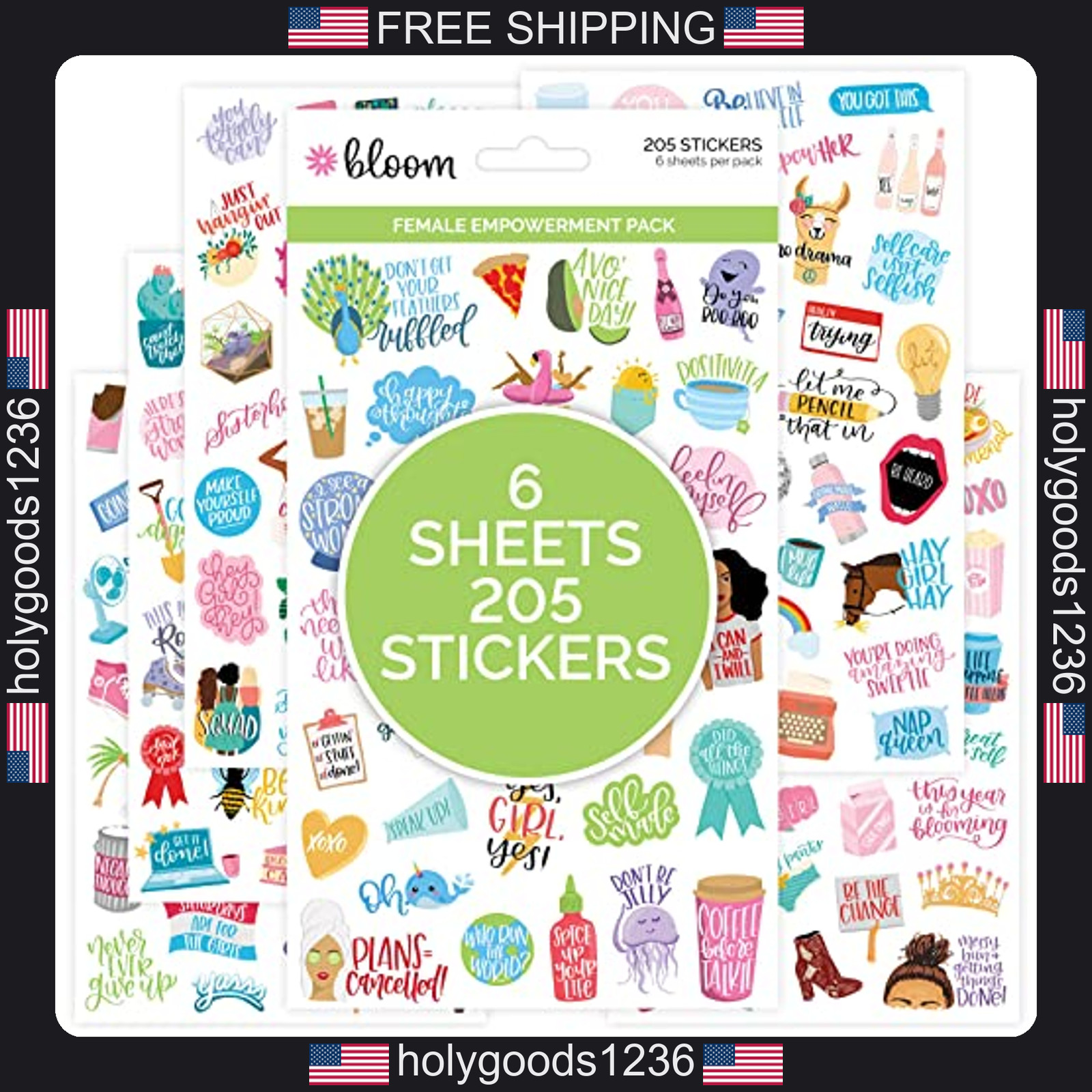 Bloom Daily Planners female empowerment planner stickers 6 sheets girl power